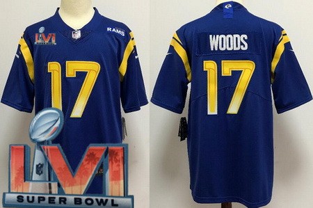 Nike Rams Men & Women & Youth 17 Robert Woods Limited Blue 2022 Super Bowl LVI Bound Vapor Jersey,We sell and wholesale Nike Rams Men & Women & Youth 17 Robert Woods Limited Blue 2022 Super Bowl LVI Bound Vapor Jersey on line form chian!